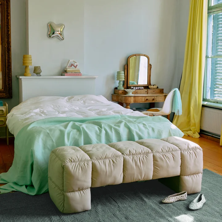 HKliving - Puffy Lobby Bench, 140 cm, pebble