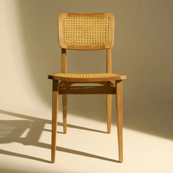Gubi - C-Chair Outdoor Chair, Teak / French Cane