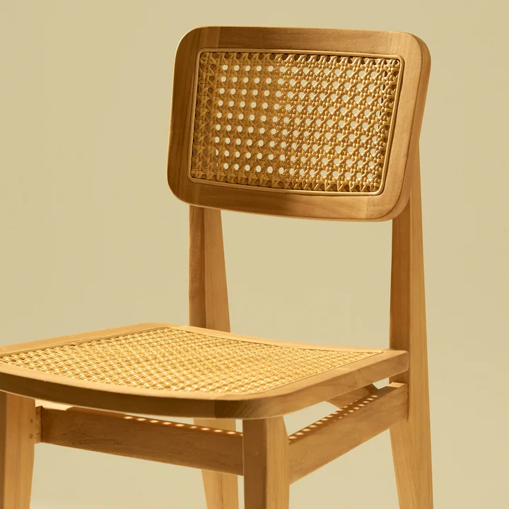 Gubi - C-Chair Outdoor Chair, Teak / French Cane