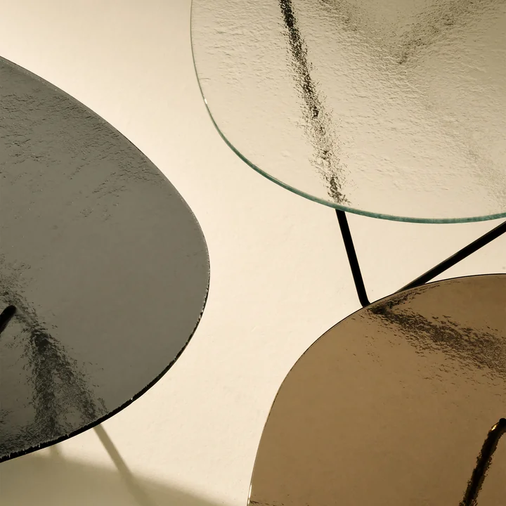 Gubi - Pedrera Coffee table, black semi matt / textured glass