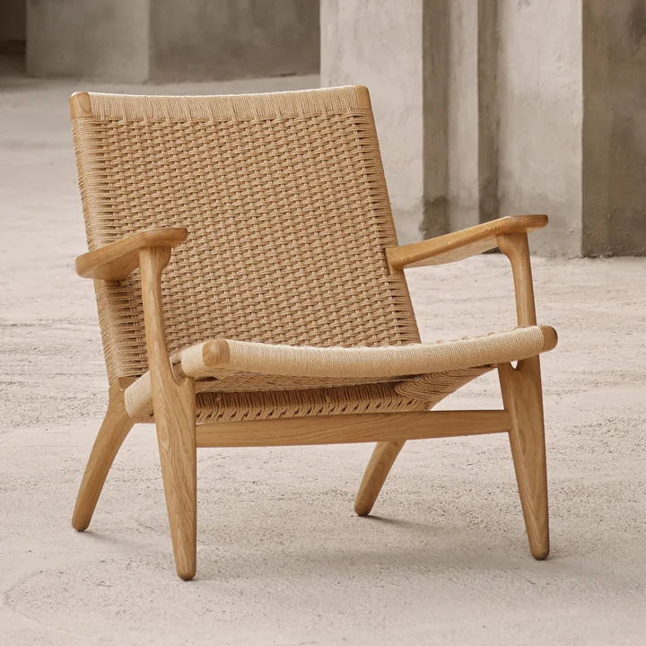 Carl Hansen - CH25 Armchair, oiled oak / natural wickerwork