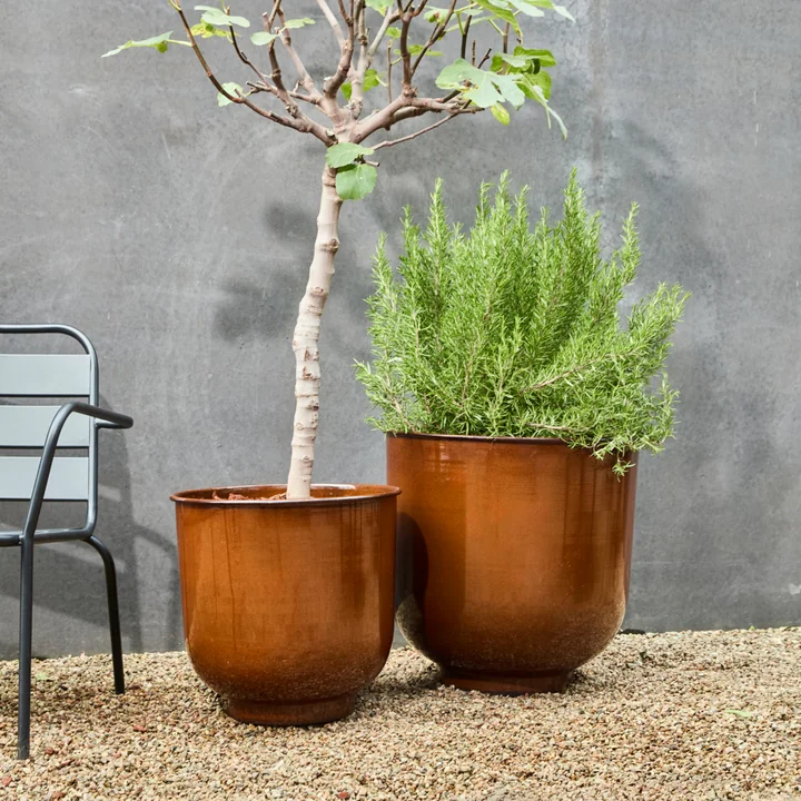 House Doctor - Cove flower pot, brown (set of 2)