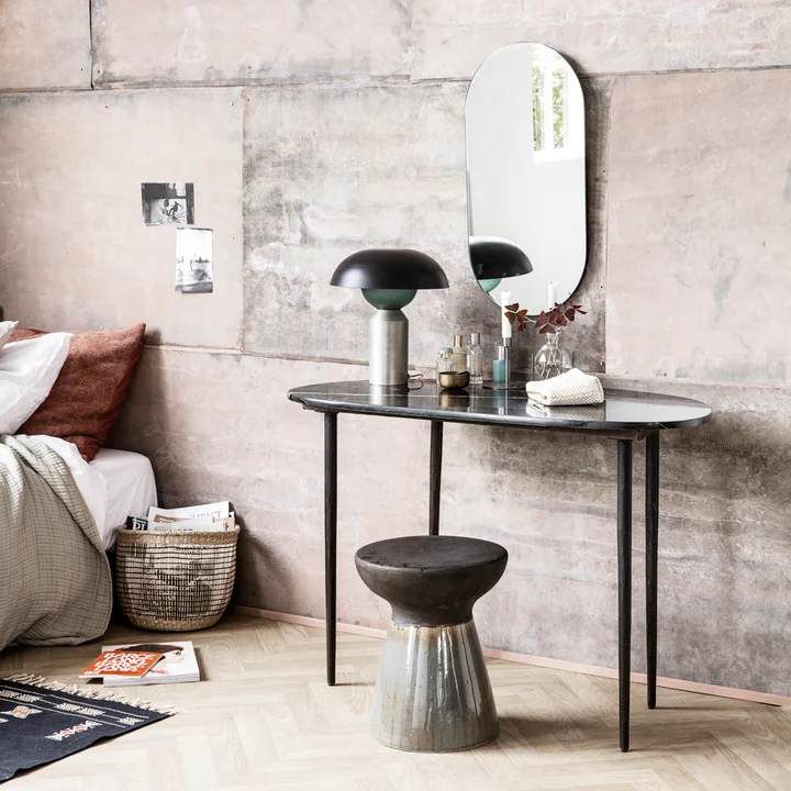 House Doctor - Eda desk, marble, black