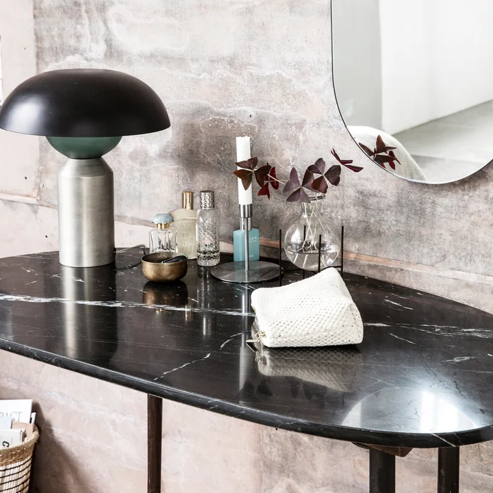 House Doctor - Eda desk, marble, black