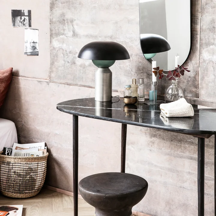 House Doctor - Eda desk, marble, black