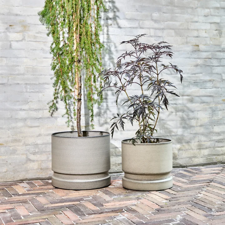 House Doctor - Pepple flower pot, sand (set of 2)