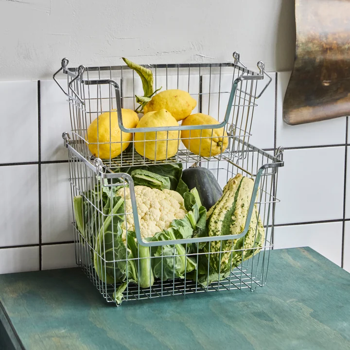 House Doctor - Taw storage basket, small and medium, chrome