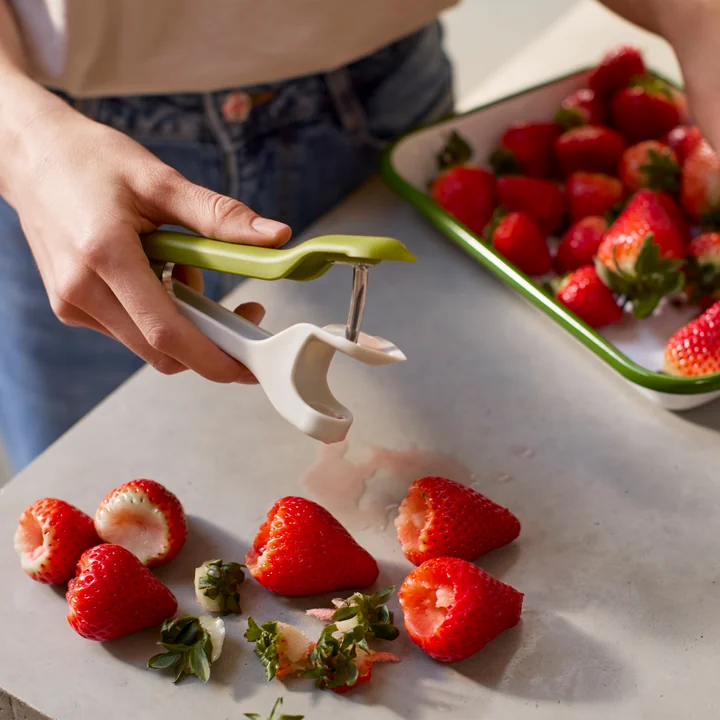 Joseph Joseph - Tweezy 2-in-1 corer, stone / green