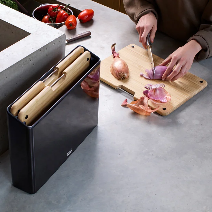 Joseph Joseph - Folio Steel chopping boards, bamboo / black (3 pieces)