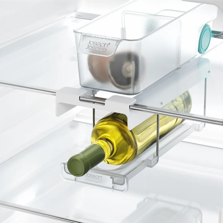Joseph Joseph - FridgeStore Refrigerator bottom shelf holder for bottles, white
