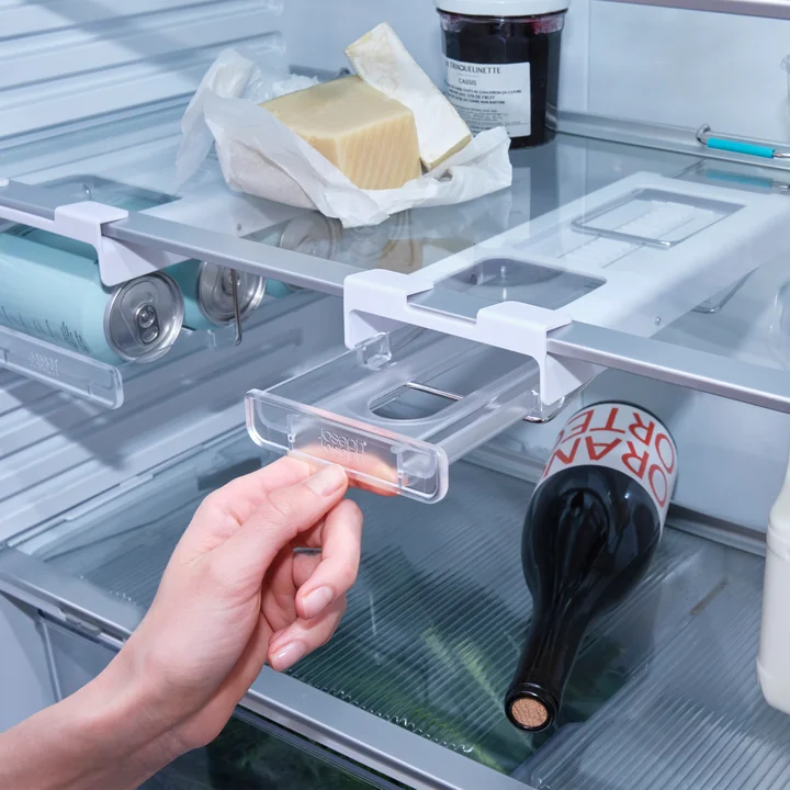 Joseph Joseph - FridgeStore Refrigerator bottom shelf holder for bottles, white