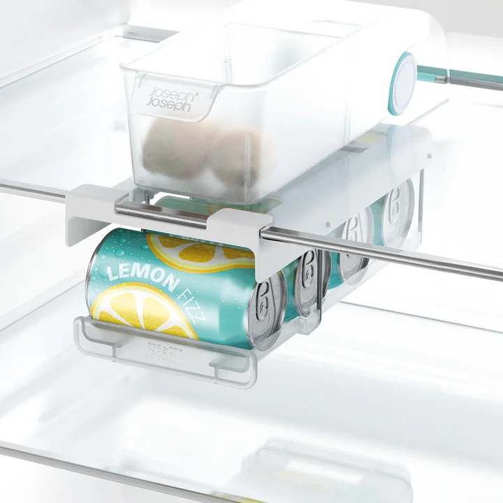 Joseph Joseph - FridgeStore Refrigerator bottom shelf holder for cans, white