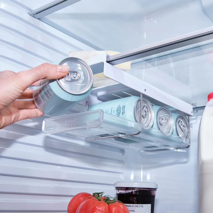 Joseph Joseph - FridgeStore Refrigerator bottom shelf holder for cans, white