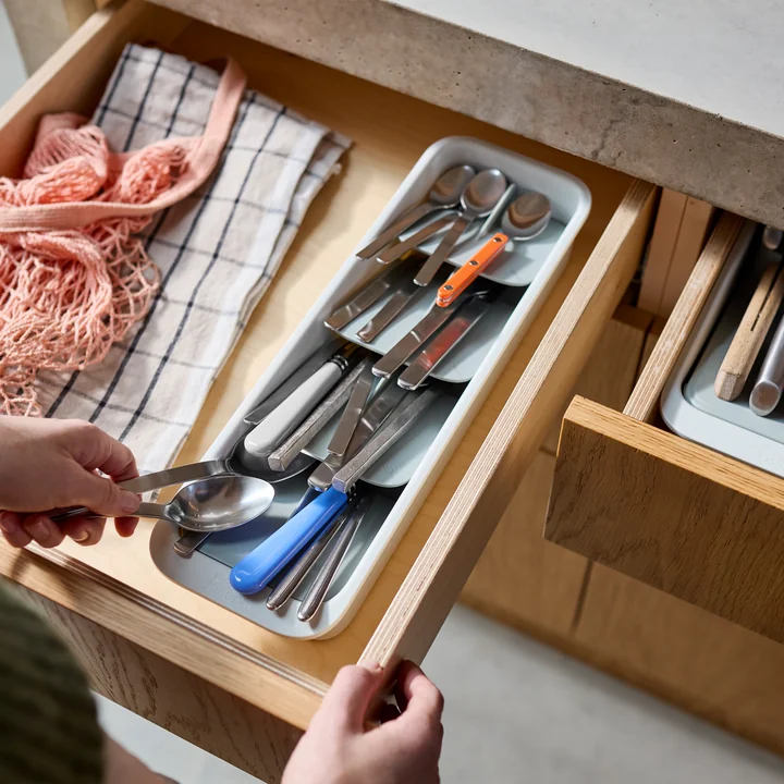 Joseph Joseph - DrawerStore Cutlery tray, compact, light stone