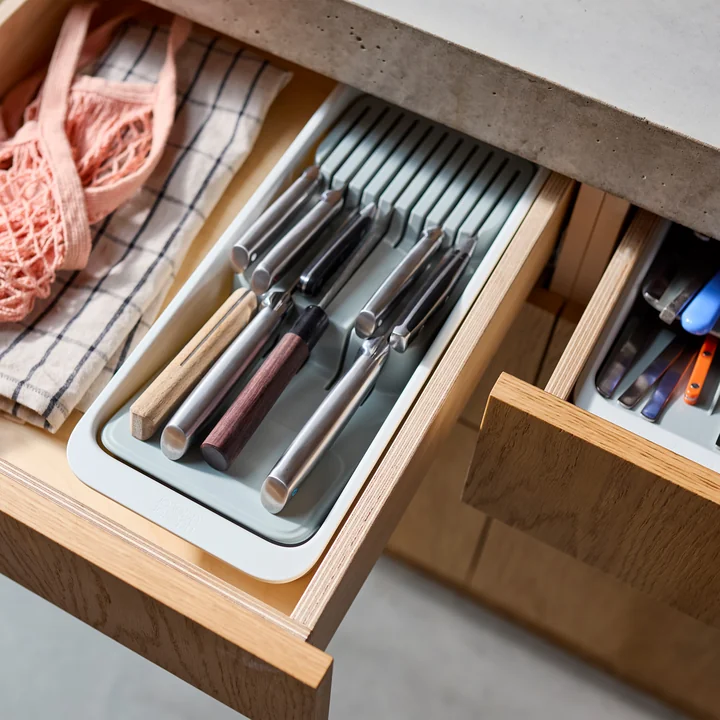 Joseph Joseph - DrawerStore Knife organizer, compact, light stone