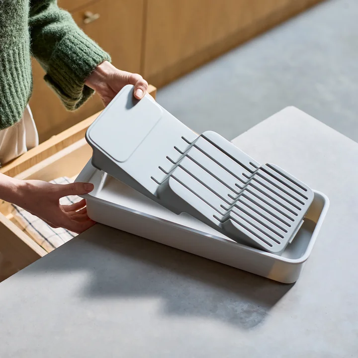 Joseph Joseph - DrawerStore Knife organizer, compact, light stone