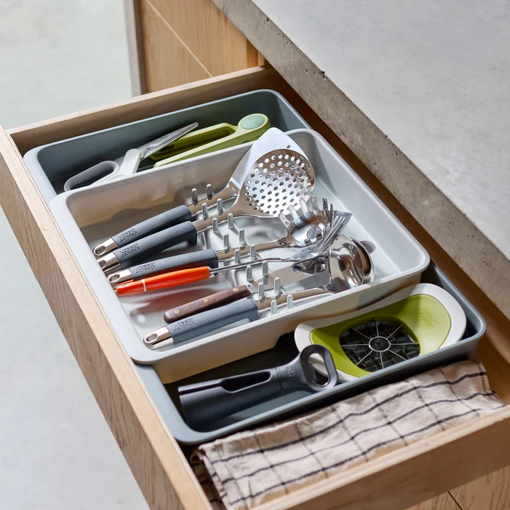 Joseph Joseph - DrawerStore Pull-out organizer (4 compartments), light stone