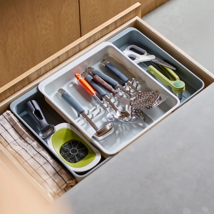 Joseph Joseph - DrawerStore Pull-out organizer (4 compartments), light stone