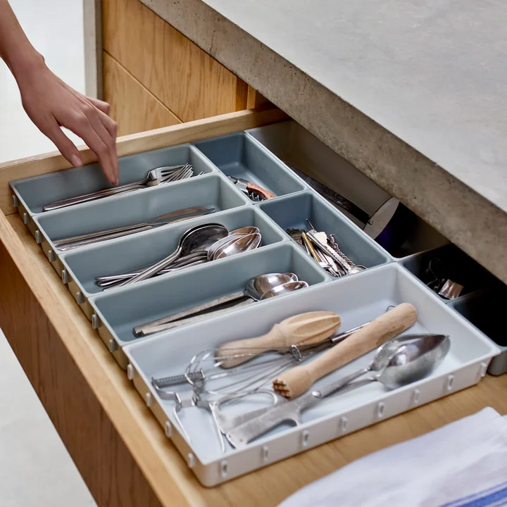 Joseph Joseph - Blox Drawer organizer set 10-piece, light stone