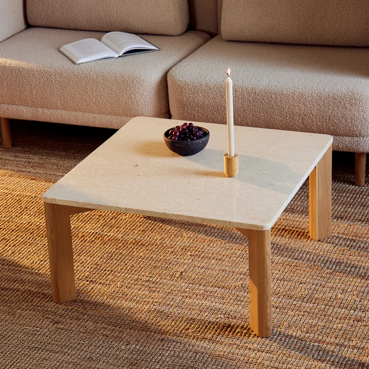 Andersen Furniture - Evoke Coffee table, 80 x 80 cm, oak / marble