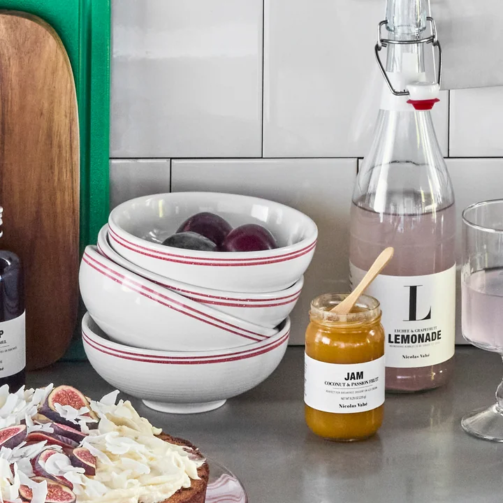 Nicolas Vahé - Bistro Bowl Ø15.5 cm, red / white