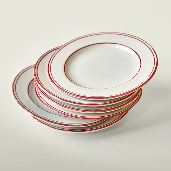 Nicolas Vahé - Bistro Plate Ø 21 cm, red / white