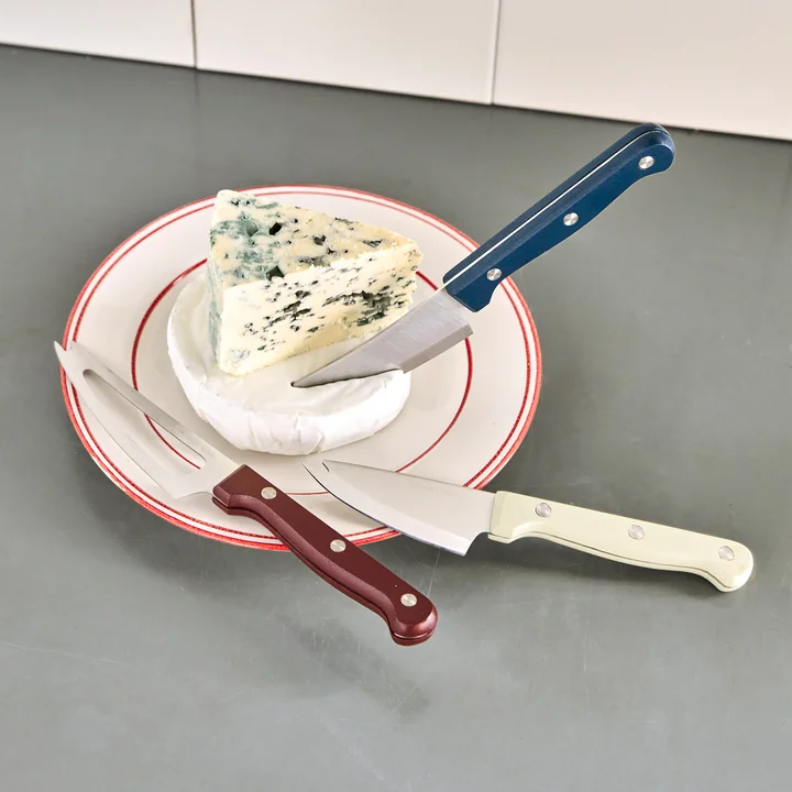 Nicolas Vahé - Cheese knife, white / blue / red (set of 3)