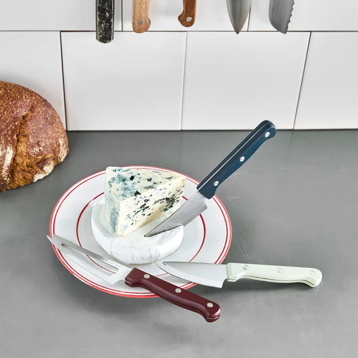 Nicolas Vahé - Cheese knife, white / blue / red (set of 3)