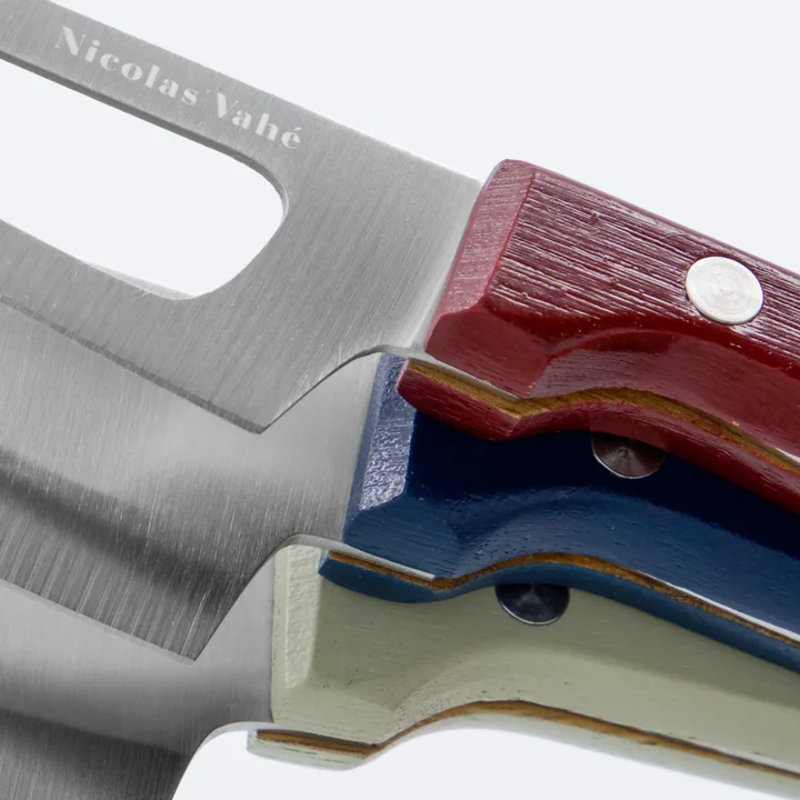 Nicolas Vahé - Cheese knife, white / blue / red (set of 3)