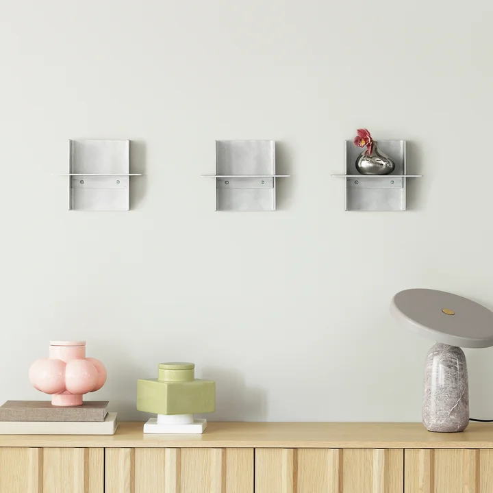 Normann Copenhagen - Alu Wall shelf, 25 cm, brushed aluminum