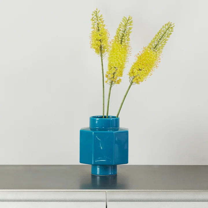 Normann Copenhagen - Deko Object Vase Hexagon, petrol blue