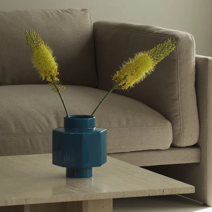 Normann Copenhagen - Deko Object Vase Hexagon, petrol blue