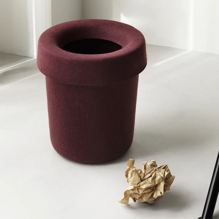 Normann Copenhagen - Hide Office waste garbage can, burgundy