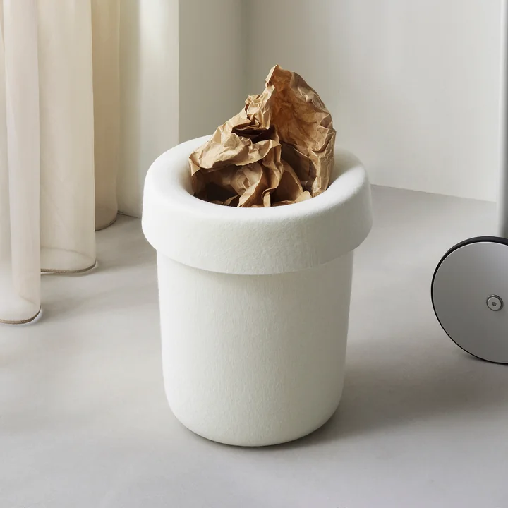 Normann Copenhagen - Hide Office waste garbage can, cream