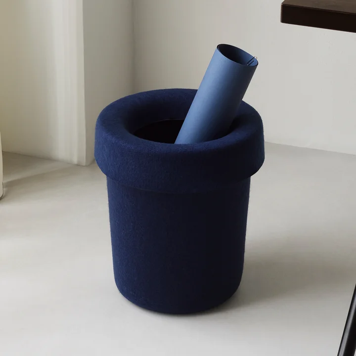 Normann Copenhagen - Hide Office waste garbage can, dark blue