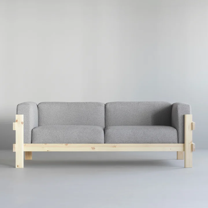 Normann Copenhagen - Kube 3-seater sofa, pine / Remix 134