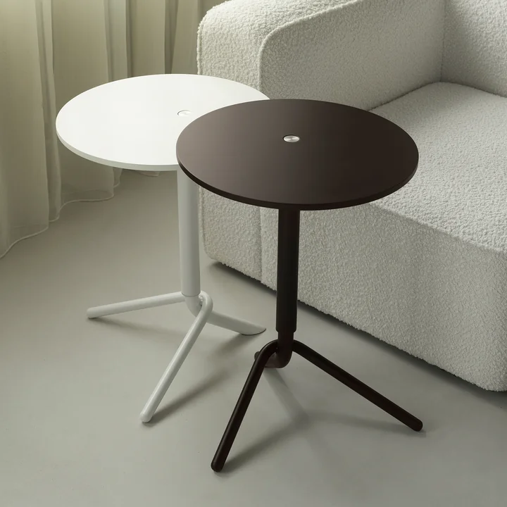 Normann Copenhagen - Lift Side table, white and dark brown