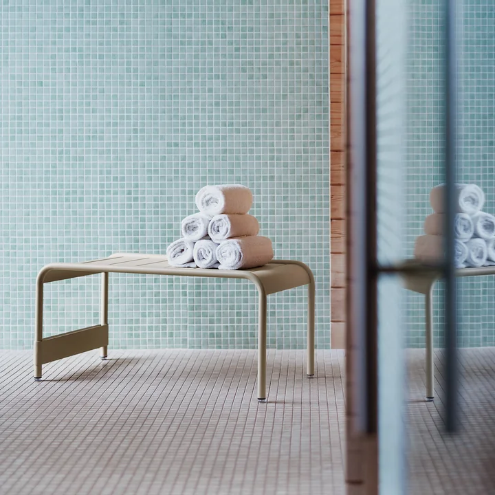 Fermob - Luxembourg wide, low table / garden bench, latte-beige