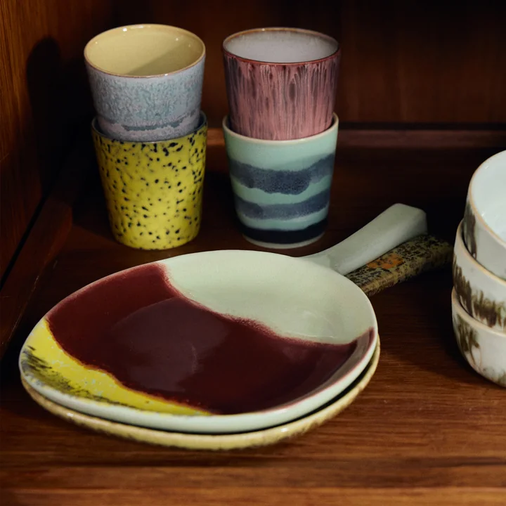 HKliving - 70's serving platter, 18 x 30.5 cm, cherry