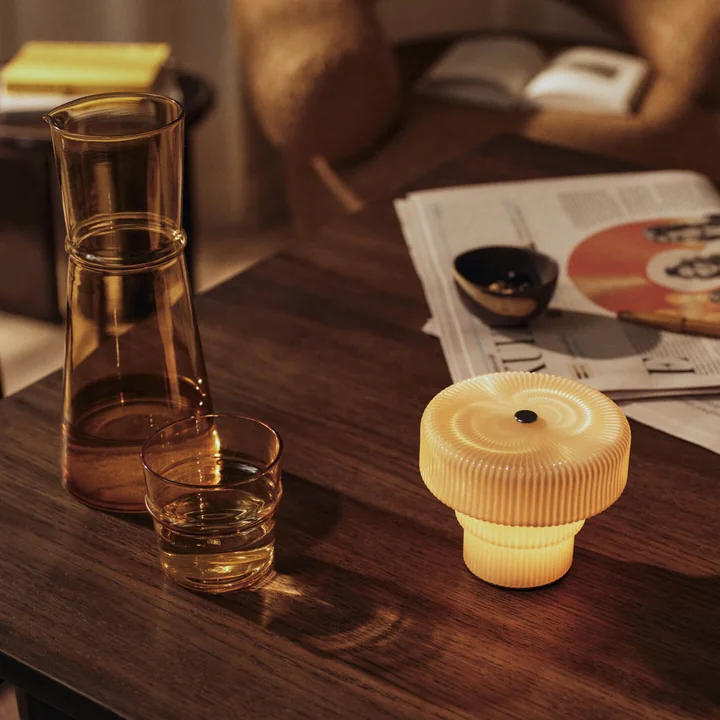 Ferm Living - Ripple LED battery-powered light, light beige