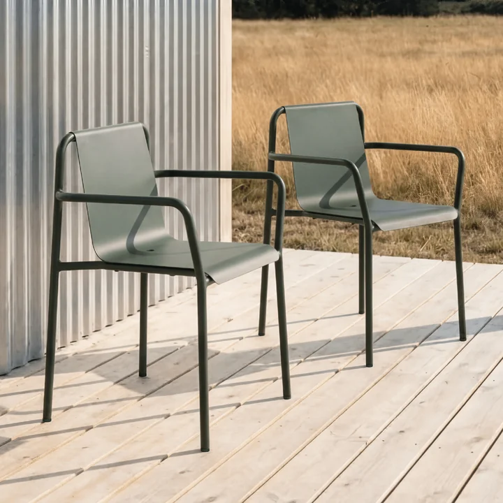 TipToe - Panorama garden chair with armrests, forest green