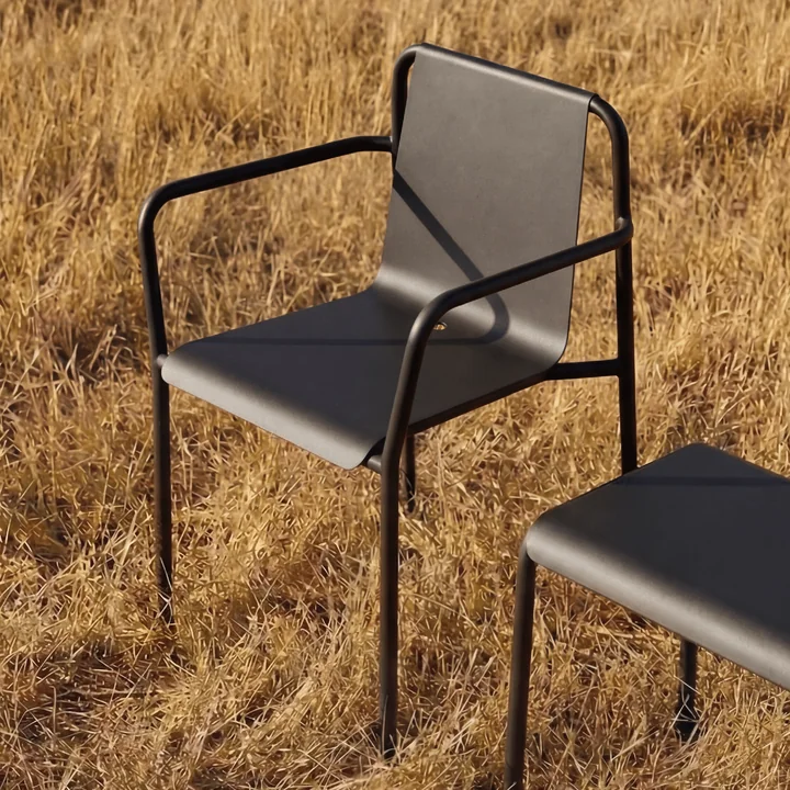 TipToe - Panorama garden chair with armrests, graphite black