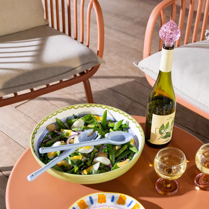 & klevering - Boavista salad bowl Ø 30 cm, green and Boavista salad servers, blue