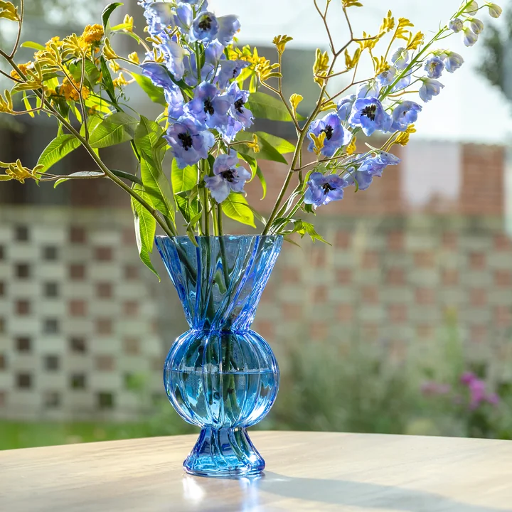 & klevering - Rhombic glass vase, blue