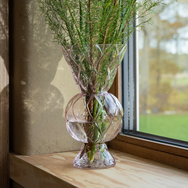 & klevering - Rhombic glass vase, pink