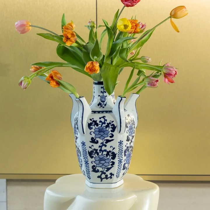 & klevering - Tulip Vase Atlas, blue / white