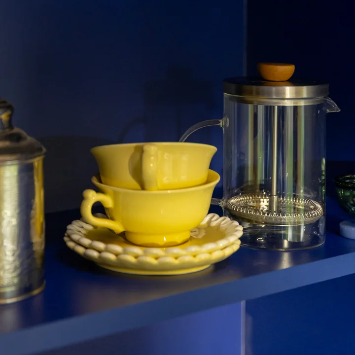 & klevering - Whip Cup with saucer, 150 ml, yellow