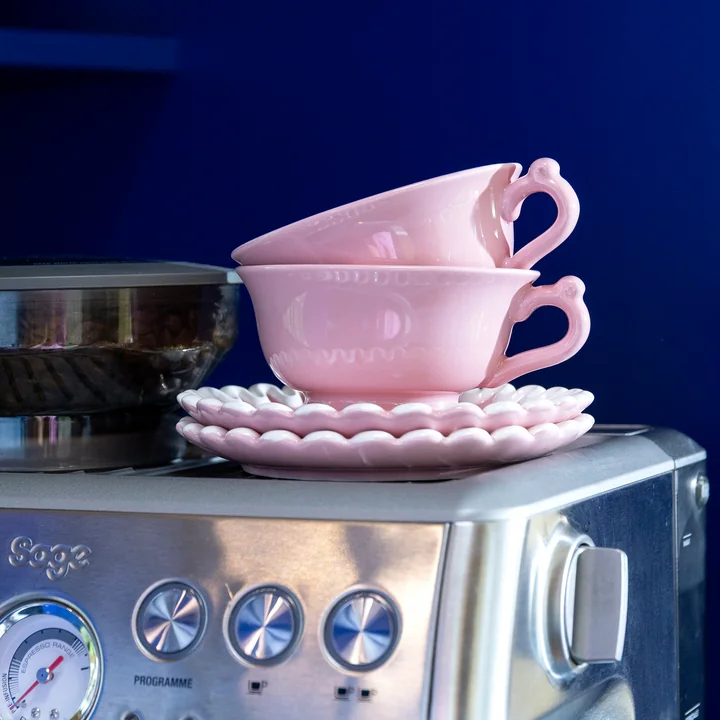 & klevering - Whip Cup with saucer, 150 ml, pink