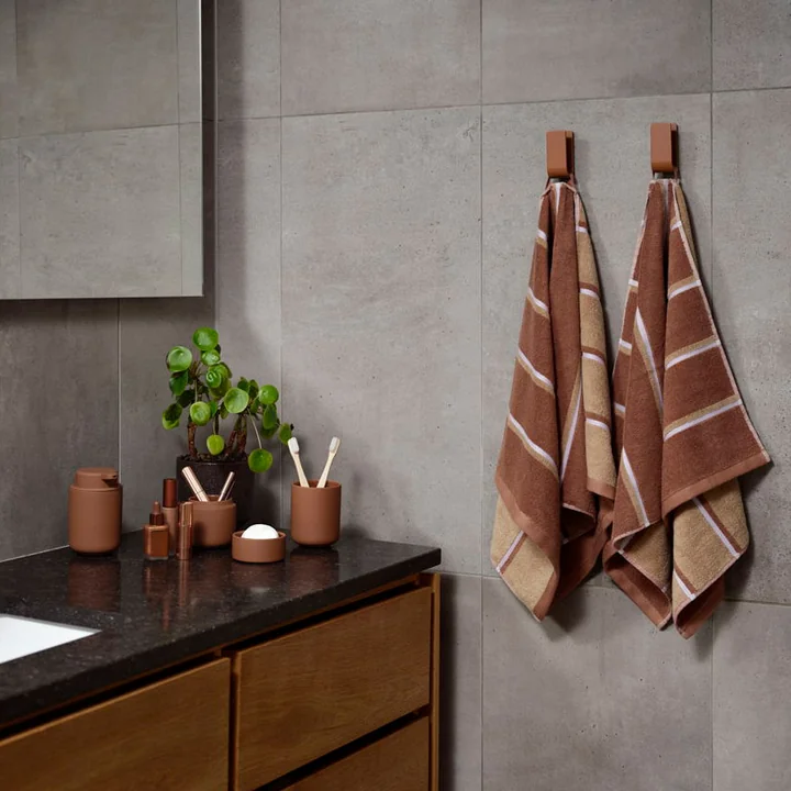 Zone Denmark - Sauna towel, 50x100, Terracotta/Camel/Lupine