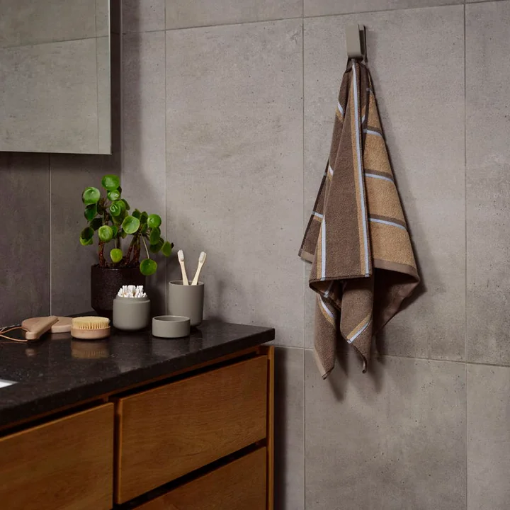 Zone Denmark - Sauna towel, 50x100, Taupe/Camel/Sky Blue